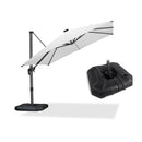 PURPLE LEAF LED Ampelschirm mit Kurbel 360-Grad Drehbar und Schirmständer