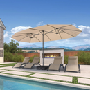 PURPLE LEAF Doppelseitiger, rechteckiger Marktschirm mit Standfuß für Terrasse & Garten