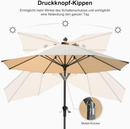 PURPLE LEAF Mittelstock-Sonnenschirm mit Kurbel & Neigungsfunktion – ideal für Terrasse und Garten