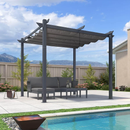 PURPLE LEAF Patio Retractable Pergola mit Shade Canopy Modern Grill Gazebo Metal Shelter Pavilion für Porch Deck Garden Backyard Outdoor Pergola