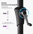 PURPLE LEAF Doppelseitiger, rechteckiger Marktschirm mit Standfuß für Terrasse & Garten