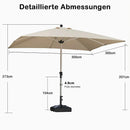 PURPLE LEAF Sonnenschirm mit Schirmständer Garten-Mittelsäulenschirm Set – Aluminium Marktschirm Groß, Wasserfest & UV-Schutz, Stabiler Tischschirm für Terrasse und Balkon