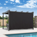 PURPLE LEAF Outdoor-Pergola mit einziehbarem Dach – Aluminium-Pavillon für Strand, Terrasse und Garten mit Vorhängen