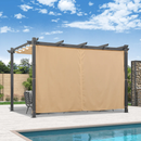 PURPLE LEAF Outdoor-Pergola mit einziehbarem Dach – Aluminium-Pavillon für Strand, Terrasse und Garten mit Vorhängen