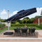 PURPLE LEAF 300x300 cm Sonnenschirm Ampelschirm Drehbar Neigbar Kippbar Marktschirm 360°Rotation Gartenschirm mit Kurbel