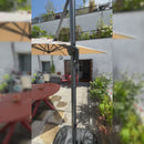 PURPLE LEAF Sonnenschirm Groß Ampelschirm mit Kurbel 360-Grad Drehbar mit Fußpedal für Terrasse, Balkon Sonnenschutz