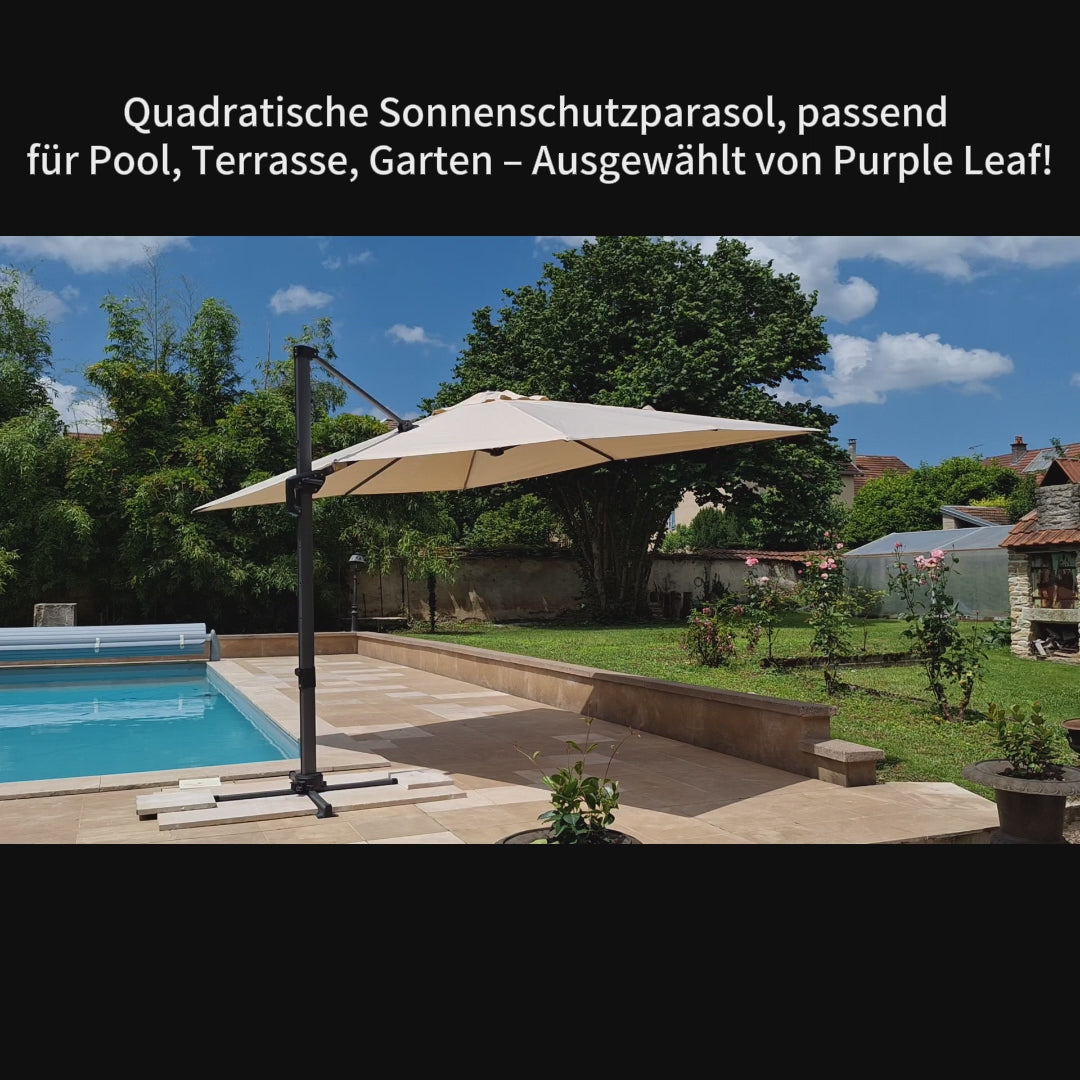 purple leaf UV-schutz Sonnenschirm ampelschirm beige