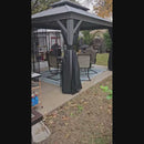 PURPLE LEAF Patio-Pavillon für den Garten Hardtop aus verzinktem Stahl mit verbesserten Vorhängen Arktis Grau