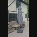 PURPLE LEAF Aluminium Marktschirm für Terrasse, Garten & Gewerbe – Stabiler Outdoor-Sonnenschirm
