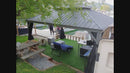 PURPLE LEAF Patio-Pavillon für den Garten Hardtop aus verzinktem Stahl mit verbesserten Vorhängen Arktis Grau