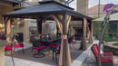 PURPLE LEAF Alu Pavillon Wasserdicht Stabil Winterfest Gartenpavillon mit Moskitonetz Hardtop Pavillon mit Stahldach, Bronze