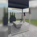 PURPLE LEAF Lamellen Pergola Outdoor Aluminium Pergola Terrassenüberdachung Freistehend Pergola mit Rollos mit Lamellendach Einstellbar Hardtop Pavillon Geeignet für Garten Anthrazit