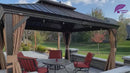 PURPLE LEAF Alu Pavillon Wasserdicht Stabil Winterfest Gartenpavillon mit Moskitonetz Hardtop Pavillon mit Stahldach, Bronze