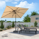 PURPLE LEAF Mittelstock-Sonnenschirm mit Kurbel & Neigungsfunktion inkl. Schirmständer – ideal für Terrasse und Garten