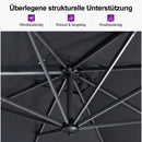 PURPLE LEAF Sonnenschirm Groß Ampelschirm mit Kurbel 360-Grad Drehbar mit Fußpedal für Terrasse, Balkon Sonnenschutz