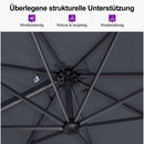 PURPLE LEAF Sonnenschirm Groß Ampelschirm mit Kurbel 360-Grad Drehbar mit Fußpedal für Terrasse, Balkon Sonnenschutz