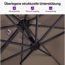 PURPLE LEAF Sonnenschirm Groß Ampelschirm mit Kurbel 360-Grad Drehbar mit Fußpedal für Terrasse, Balkon Sonnenschutz
