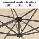 PURPLE LEAF Sonnenschirm Groß Ampelschirm mit Kurbel 360-Grad Drehbar mit Fußpedal für Terrasse, Balkon Sonnenschutz