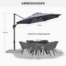 PURPLE LEAF Sonnenschirm groß Ampelschirm Rund 360-Grad drehbar mit Schirmständer