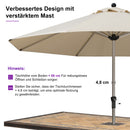 PURPLE LEAF Sonnenschirm Garten-Mittelsäulenschirm zum Öffnen Schließen Aluminium Marktschirm Groß UV-Schutz Mittelstockschirme Tischschirm Waterdicht für Market