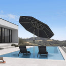 PURPLE LEAF Sonnenschirm Alu Gartenschirm Mit 30° Neigung Terrassenschirm Tischschirm Wasserdichter Mittelstockschirme für Market
