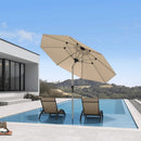PURPLE LEAF Sonnenschirm Alu Gartenschirm Mit 30° Neigung Terrassenschirm Tischschirm Wasserdichter Mittelstockschirme für Market