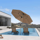 PURPLE LEAF Sonnenschirm Alu Gartenschirm Mit 30° Neigung Terrassenschirm Tischschirm Wasserdichter Mittelstockschirme für Market