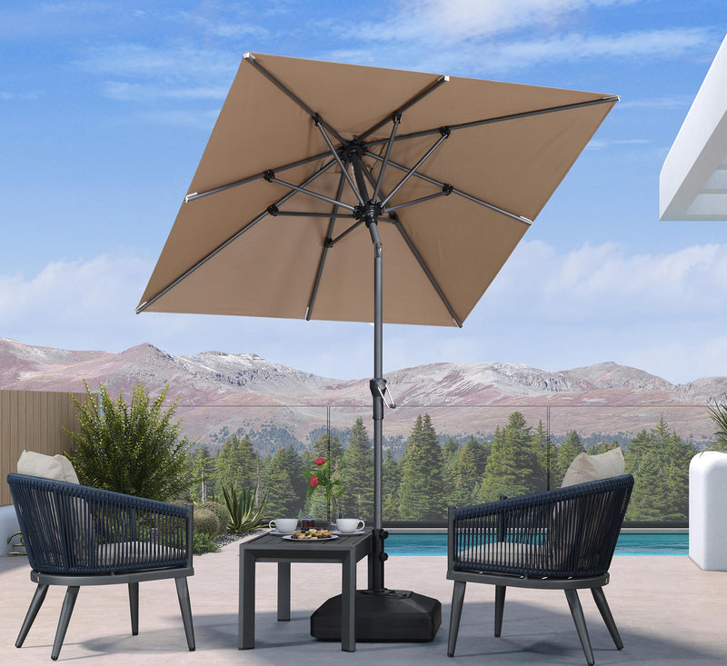 PURPLE LEAF Sonnenschirm Alu Gartenschirm Mit 30° Neigung Terrassenschirm Tischschirm Wasserdichter Mittelstockschirme für Market