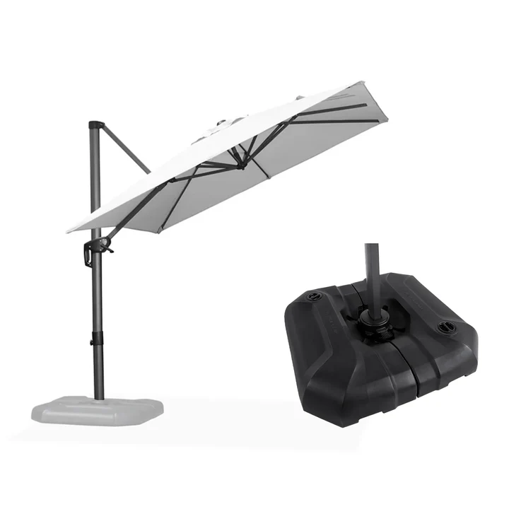 PURPLE LEAF Sonnenschirm Groß Ampelschirm mit Kurbel 360-Grad Drehbar mit Schirmständer