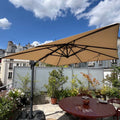 PURPLE LEAF Sonnenschirm Groß Ampelschirm mit Kurbel 360-Grad Drehbar mit Fußpedal für Terrasse, Balkon Sonnenschutz
