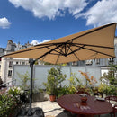PURPLE LEAF Sonnenschirm Groß Ampelschirm mit Kurbel 360-Grad Drehbar mit Fußpedal für Terrasse, Balkon Sonnenschutz