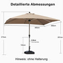 PURPLE LEAF Sonnenschirm Garten-Mittelsäulenschirm zum Öffnen Schließen Aluminium Marktschirm Groß UV-Schutz Mittelstockschirme Tischschirm Waterdicht für Market