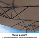 PURPLE LEAF Doppelseitiger, rechteckiger Marktschirm mit Standfuß für Terrasse & Garten