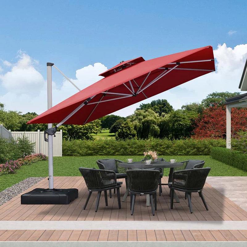 PURPLE LEAF Sonnenschirm Ampelschirm Drehbar Neigbar Kippbar Marktschirm 360°Rotation, Gartenschirm mit Kurbel（im Voraus verkaufen）
