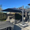 PURPLE LEAF Großer Outdoor-Alu-Sonnenschirm, Freischwebender Terrassenschirm