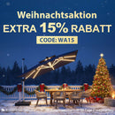 PURPLE LEAF Holzoptik Sonnenschirm Mittelsäulenschirm aus Aluminium Marktschirm für Balkon Market Garten