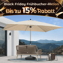 PURPLE LEAF Sonnenschirm Alu Gartenschirm Mit 30° Neigung Terrassenschirm Tischschirm Wasserdichter Mittelstockschirme für Market