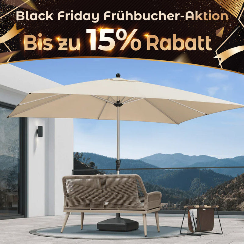 PURPLE LEAF Sonnenschirm Alu Gartenschirm Mit 30° Neigung Terrassenschirm Tischschirm Wasserdichter Mittelstockschirme für Market