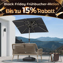 PURPLE LEAF Sonnenschirm Alu Gartenschirm Mit 30° Neigung Terrassenschirm Tischschirm Wasserdichter Mittelstockschirme für Market