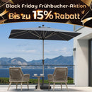 PURPLE LEAF Sonnenschirm Alu Gartenschirm Mit 30° Neigung Terrassenschirm Tischschirm Wasserdichter Mittelstockschirme für Market