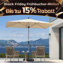 PURPLE LEAF Sonnenschirm Alu Gartenschirm Mit 30° Neigung Terrassenschirm Tischschirm Wasserdichter Mittelstockschirme für Market