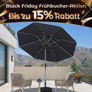 PURPLE LEAF Sonnenschirm Alu Gartenschirm Mit 30° Neigung Terrassenschirm Tischschirm Wasserdichter Mittelstockschirme für Market