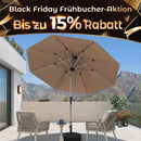 PURPLE LEAF Sonnenschirm Alu Gartenschirm Mit 30° Neigung Terrassenschirm Tischschirm Wasserdichter Mittelstockschirme für Market