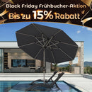 PURPLE LEAF Sonnenschirm Alu Gartenschirm Mit 30° Neigung Terrassenschirm Tischschirm Wasserdichter Mittelstockschirme für Market