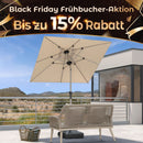 PURPLE LEAF Sonnenschirm Alu Gartenschirm Mit 30° Neigung Terrassenschirm Tischschirm Wasserdichter Mittelstockschirme für Market