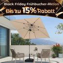 PURPLE LEAF Sonnenschirm Alu Gartenschirm Mit 30° Neigung Terrassenschirm Tischschirm Wasserdichter Mittelstockschirme für Market