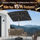 PURPLE LEAF Sonnenschirm Alu Gartenschirm Mit 30° Neigung Terrassenschirm Tischschirm Wasserdichter Mittelstockschirme für Market