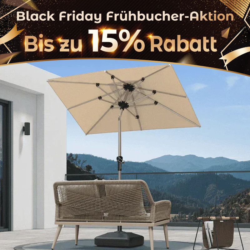 PURPLE LEAF Sonnenschirm Alu Gartenschirm Mit 30° Neigung Terrassenschirm Tischschirm Wasserdichter Mittelstockschirme für Market