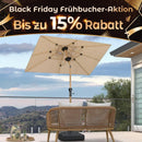 PURPLE LEAF Holzoptik Sonnenschirm Mittelsäulenschirm aus Aluminium Marktschirm für Balkon Market Garten