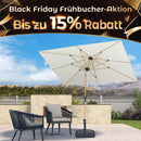 PURPLE LEAF Holzoptik Sonnenschirm Mittelsäulenschirm aus Aluminium Marktschirm für Balkon Market Garten